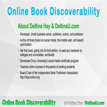 Online Book Discoverability by DeltinaU