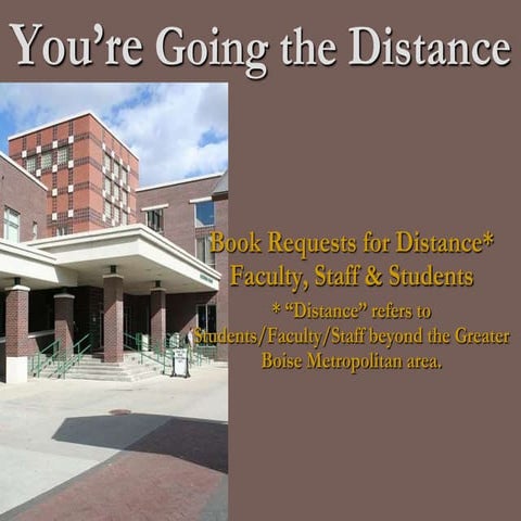 Requesting Books for Distance Students