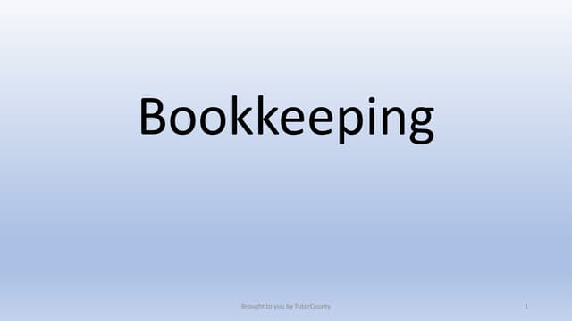 Bookkeeping