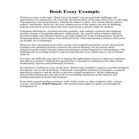 Book Essay Example. 008 Essay Example The Book  Thatsnotus