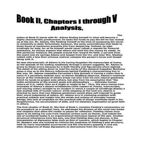 Book ii, chapters i through v joseph andrews