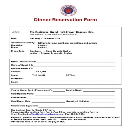 Booking form | PDF