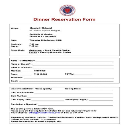 Booking form | PDF