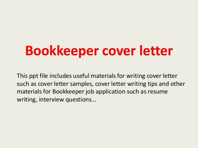 bookkeeping cover letter