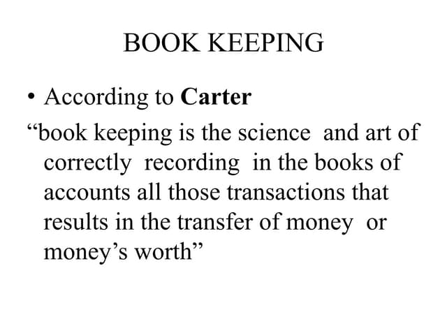 Book keeping and accounting