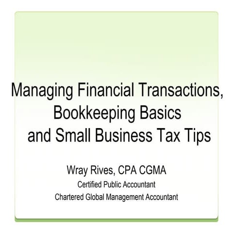 Bookkeeping primer