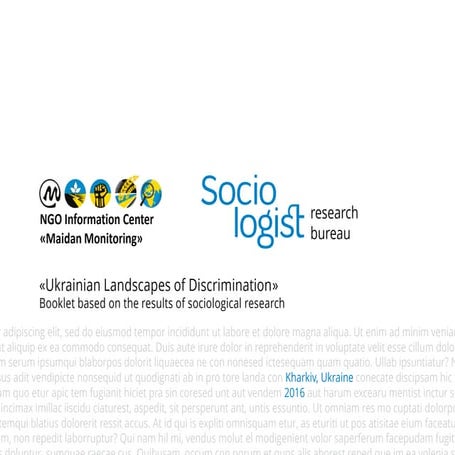 Booklet «Ukraine with Discrimination: is there a way out?» 