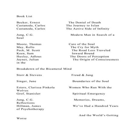 Book ListBecker, Ernest                          The Denial of D.docx