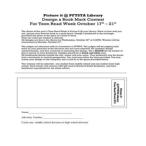 Bookmark contest 2011