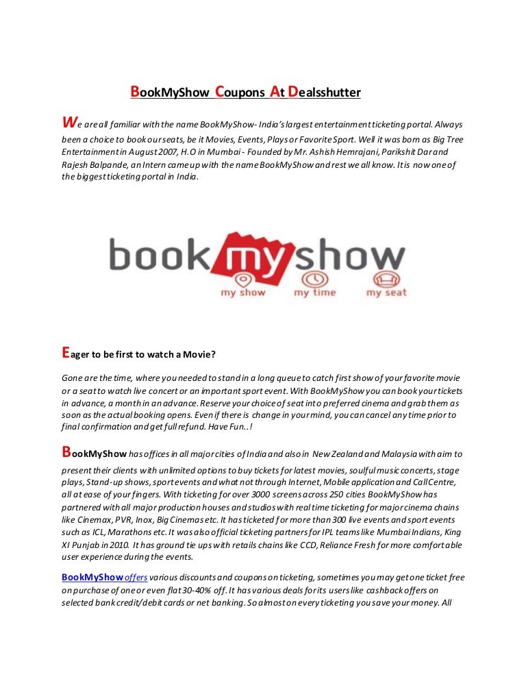 bookmyshow first user coupon