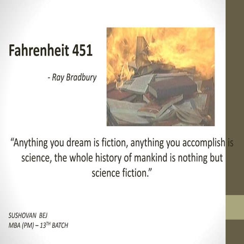 Book presentation : Fahrenheit 451