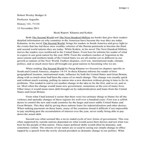 Book report - Khanna and Kotkin