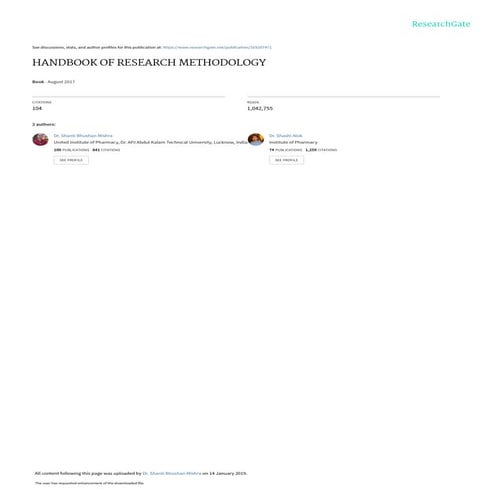 Books Research Methodology for beginners | PDF