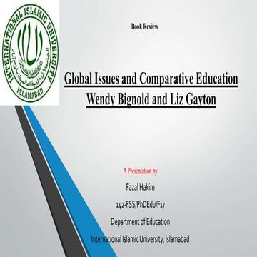 Book review  global issues in comparative education - 142-fss-ph-d_edu-f17 - ...
