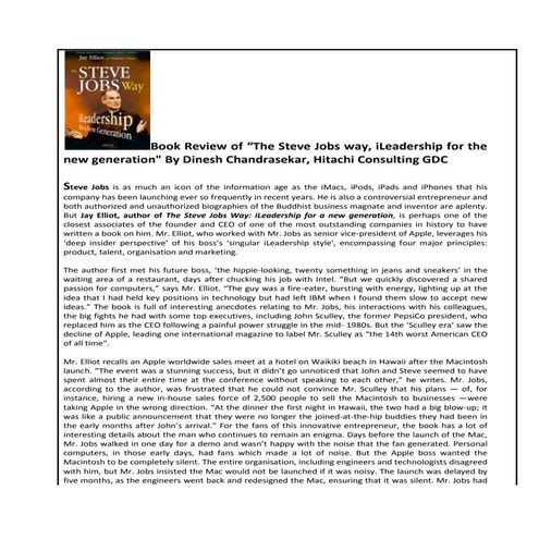 Book review  steve jobs way