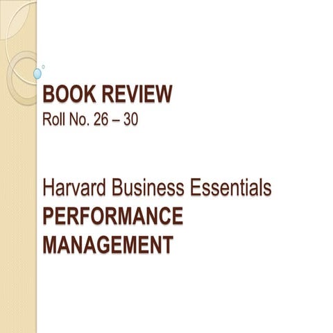 Book review Performance Management