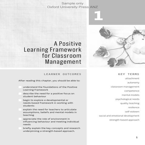 A Positive Learning Framework  for Classroom  Management