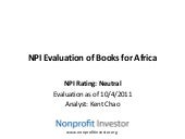 Books for Africa Rating Summary