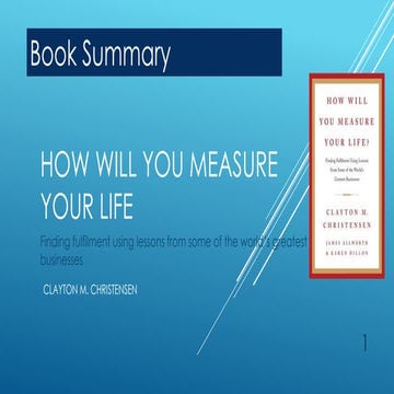 How Will You Measure Your Life by Clayton Christensen