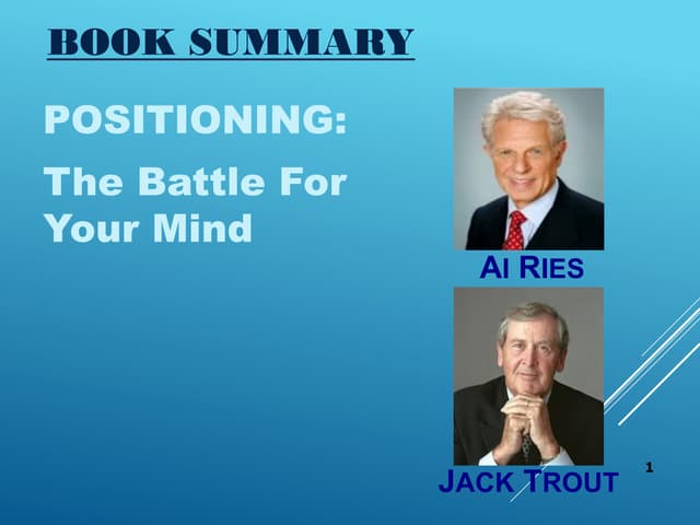  Positioning  The Battle For Your Mind by Al Ries & Jack Trout