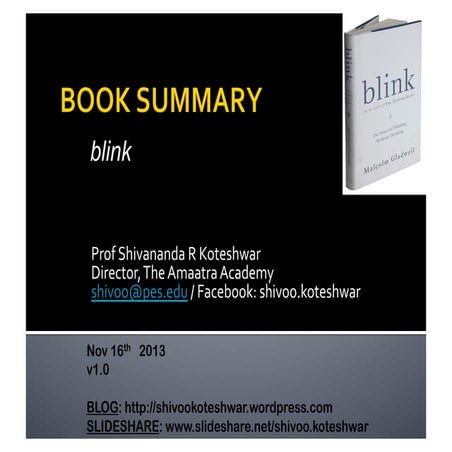 Book Summary - blink