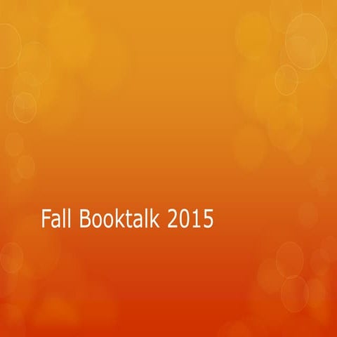 Booktalk fall 2015
