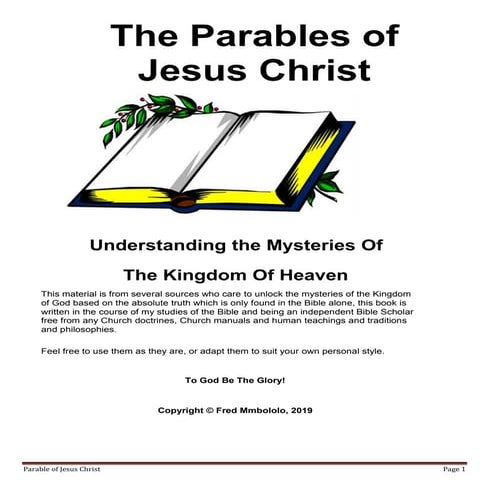 The parables of our Lord Jesus Christ elaborated in depth | PDF