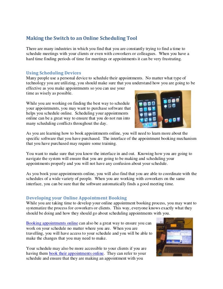 making the switch to an online scheduling tool