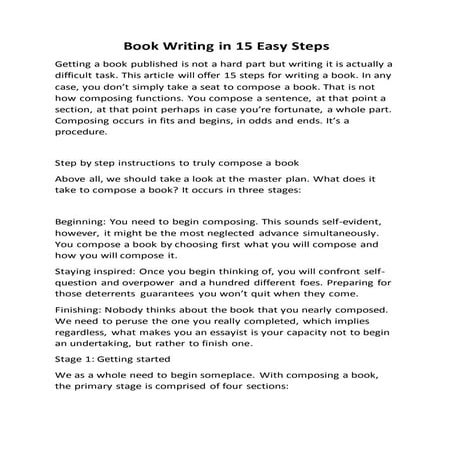 Book writing in 15 easy steps