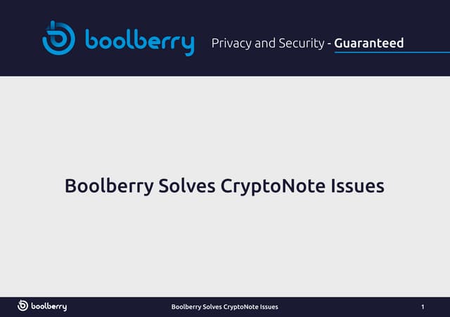 Boolberry reduces blockchain bloat