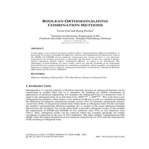 Boolean Orthogonalizing Combination Methods