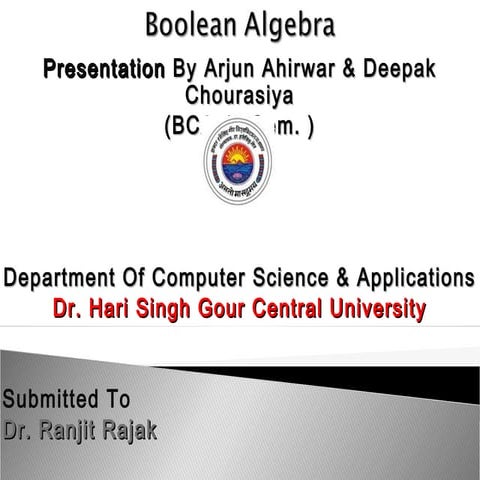 Boolean algebra | PPT