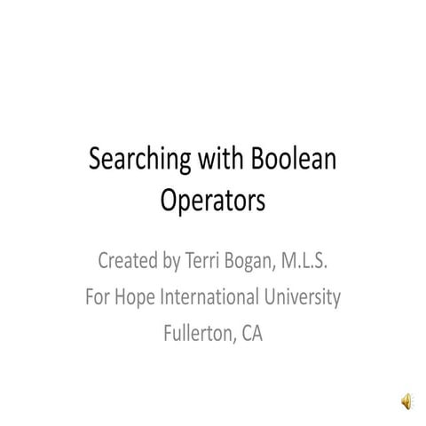 Boolean Searching | PPT