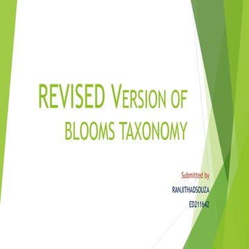  Revised version of bloom taxonomy