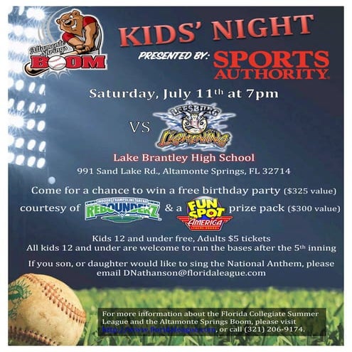 FCSL Boom Kids' Night Flyer