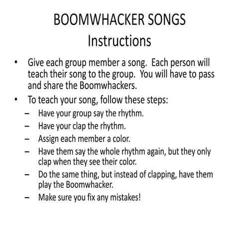 Boomwhacker songs