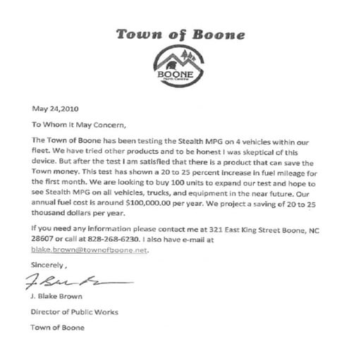 Boone letter