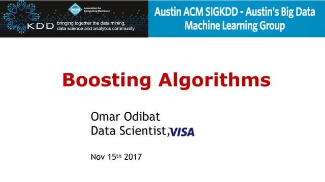 Boosting Algorithms Omar Odibat 