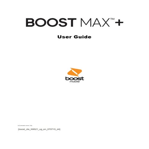 ZTE Boost Max+ Manual / User Guide