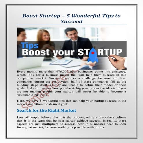 Boost startup – 5 wonderful tips to succeed