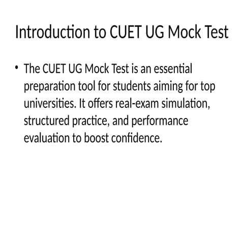 Boost Your Performance with NEET UG Mock Test: EaseToLearn | PPTX
