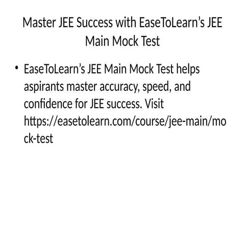 Boost you’re JEE Preparation with the Best JEE Mock Test 2025 – Analyze, Impr...
