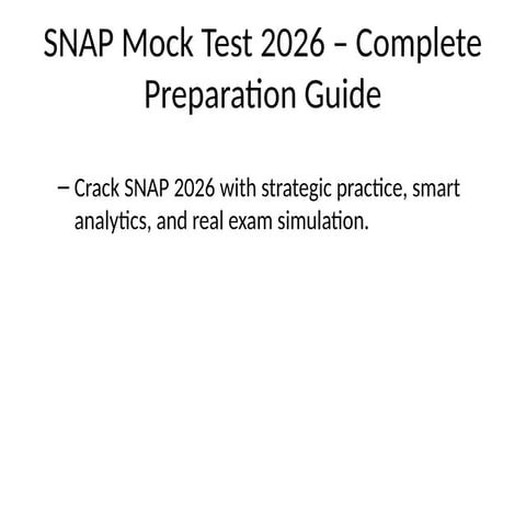 Boost Your Exam Readiness with the Most Effective SNAP Mock Test 2026: EaseTo...