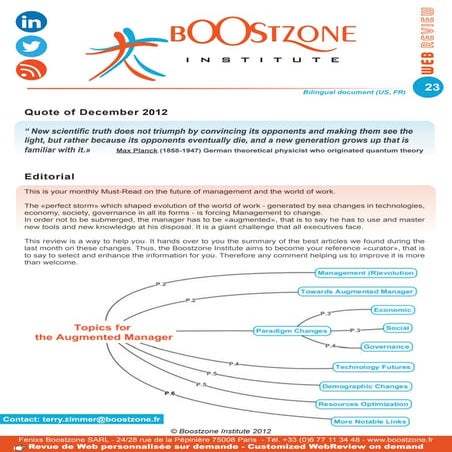 Boostzone WebReview on the Future of the World of Work - December 2012