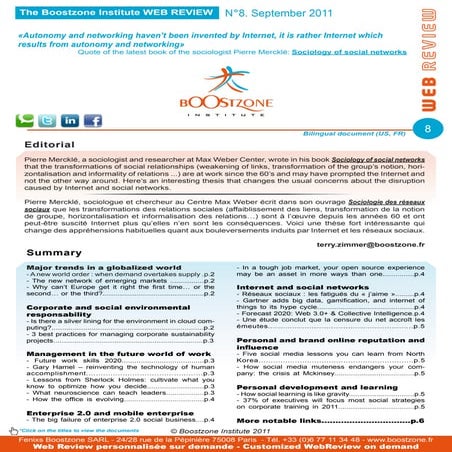 Boostzone Institute -  Web Review September 2011