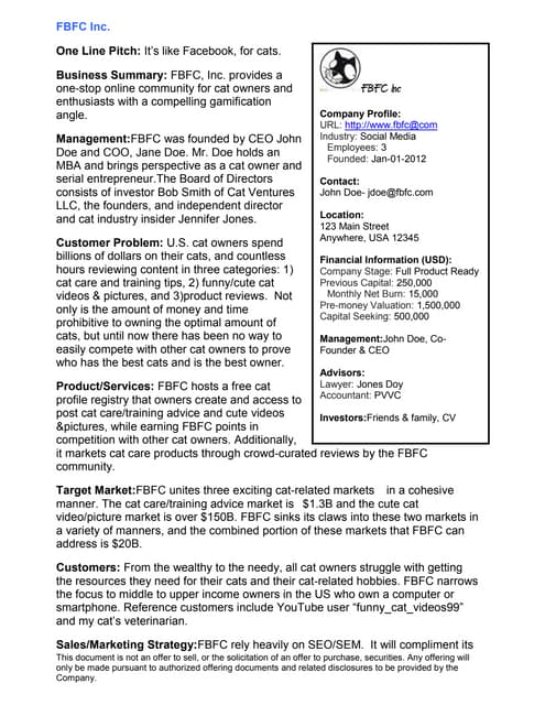 Sample Executive Summary