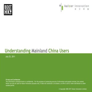 Understanding Mainland China Users