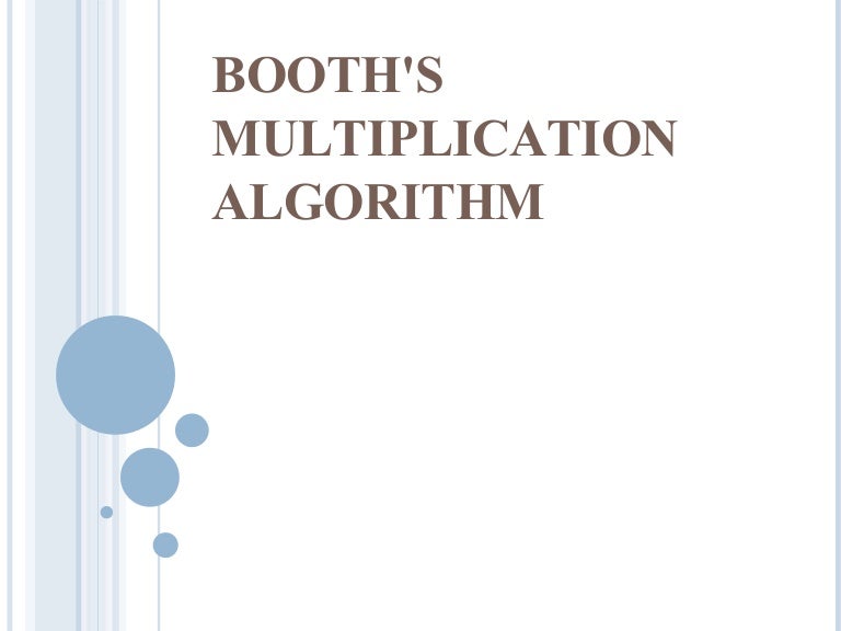 Booths Multiplication Algorithm