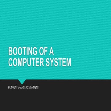 Booting of Computer System | PPTX