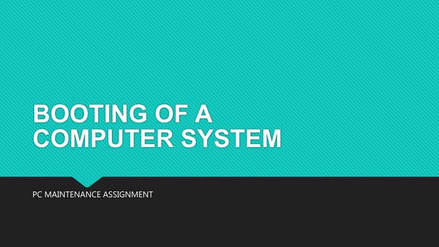 Booting of Computer System